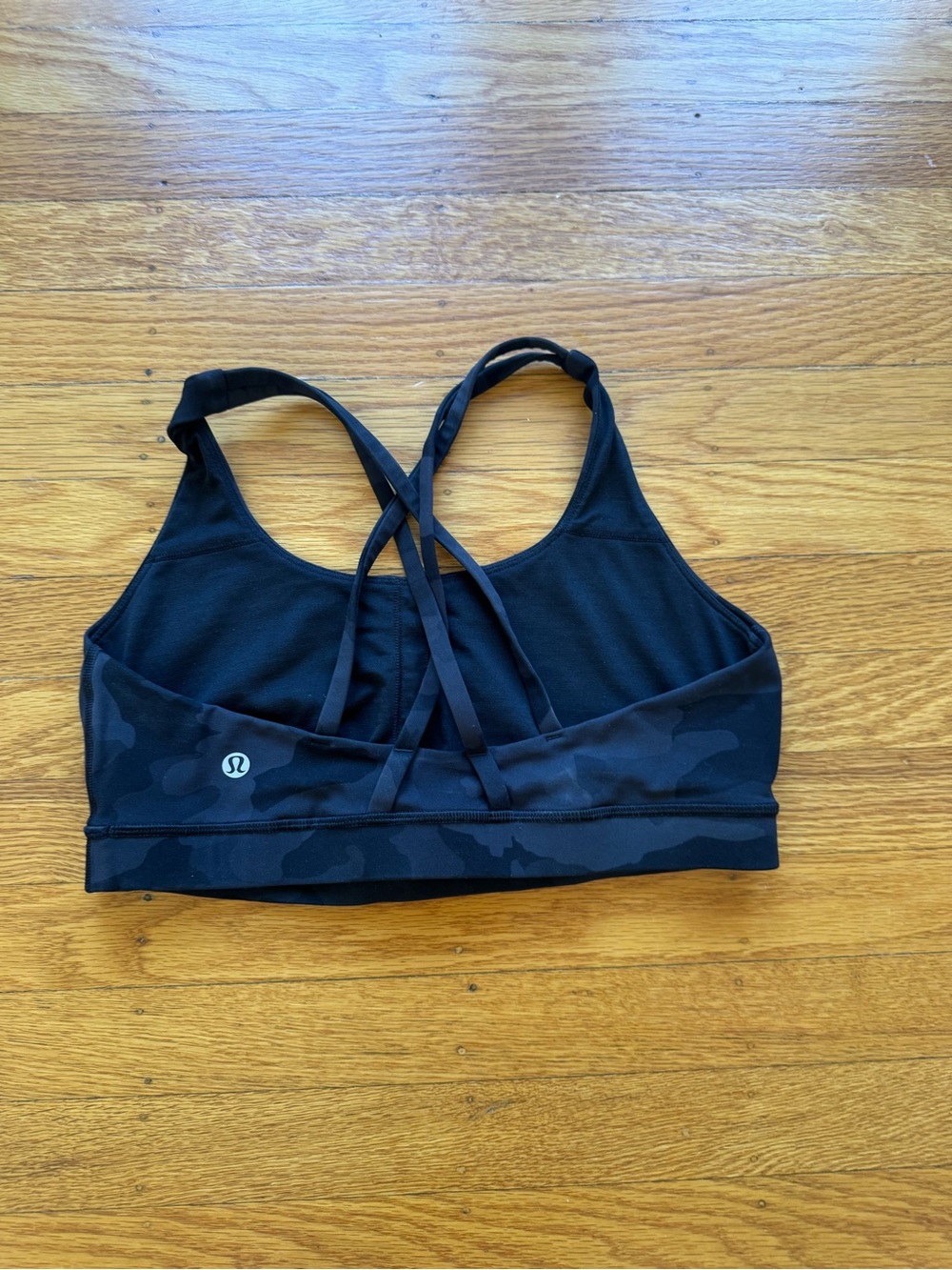 lululemon athletica Black Camo Strappy Sports Bra